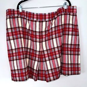 J. Crew Plaid Nello Gori Pleated Mini Skirt | Size 24. Length 20.5”